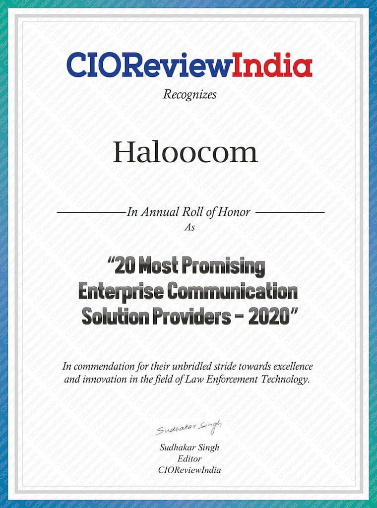 Haloocom - Haloocom CoverStory Certificate CioReviewIndia